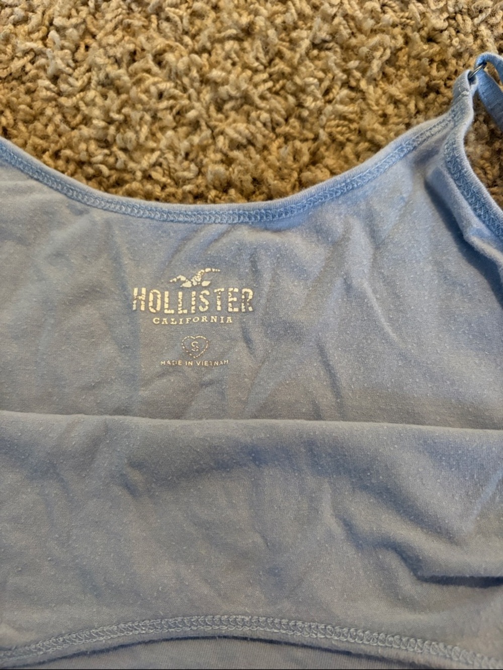 Hollister Pale Blue Cropped Cami with Logo - Picture 2 of 2
